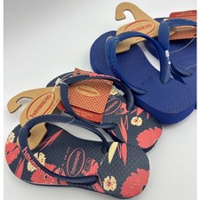 HAVAIANAS Kids Flip Flop Bundle 2 Pair NEW Thong Shoe Blue Beach Toddler 9 11 12