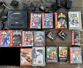 Sega Genesis Lot - 15 Games 1 Console 2 Controllers - Loose Items - The Tick!