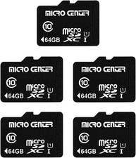 64GB Class 10 Microsdhc Flash Memory Card with Adapter, 5Pack | 80Mb/S Read Spee