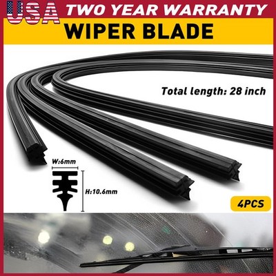  4Pcs Wiper Blade Refill 28 inch DIY Replacement Wiper Blade Refill Replacemen