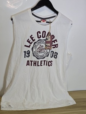 Mens Lee Cooper Lightweight Vest Tank XXL SLEEVELES T-Shirt 24'' Pit 31'' Long. 