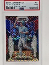 2019 Panini Prizm Draft Pick - Michael Busch #32 Red White & Blue Prizm /99 (RC)