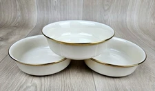 3 Lenox Eternal Fruit Dessert Sauce Berry Bowls 5.25" Ivory Cream Gold Set of 3