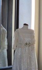 Girl's White  Gold Easter Wedding Dress Spring Size 10 by Jona Michelle