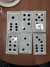 6 Crate & Barrel Dominos Serving Trays Jane Dixon  Appetizer Plates Euc Bin 158