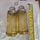 Vintage Yellow Depression Glass Salt  Pepper shaker Set '''