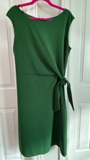 Women's Tahari ASL Green Dress Size 16 Sleeless Faux Wrap