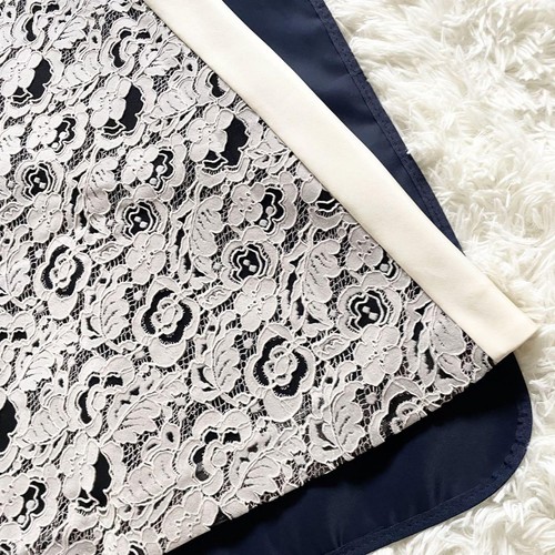 Brand new Louis Vuitton knee-length dress floral lace silk black white size S - Picture 3 of 9