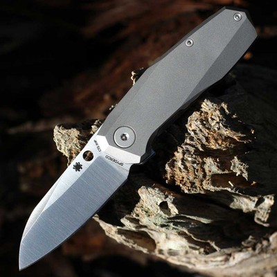 SPYDERCO TECHNO 3 FLIPPER KNIFE TITANIUM HANDLE CTS-XHP STAINLESS C158TIP3