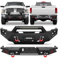 For 2010-2018 Dodge Ram 2500 3500 Frontrear Bumper W Led Lights Winch Plate
