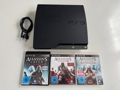 PlayStation 3 PS3 Slim 120GB + ohne Controller + 3x Assassin´s Creed Spiele