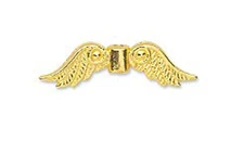 20 Gold Plated Pewter Angel Wings Beads 24MM