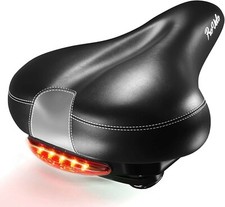 Comfort Bike Seat Men Women - Wide Soft Padded Bicycle Saddle Cushion Cruiser