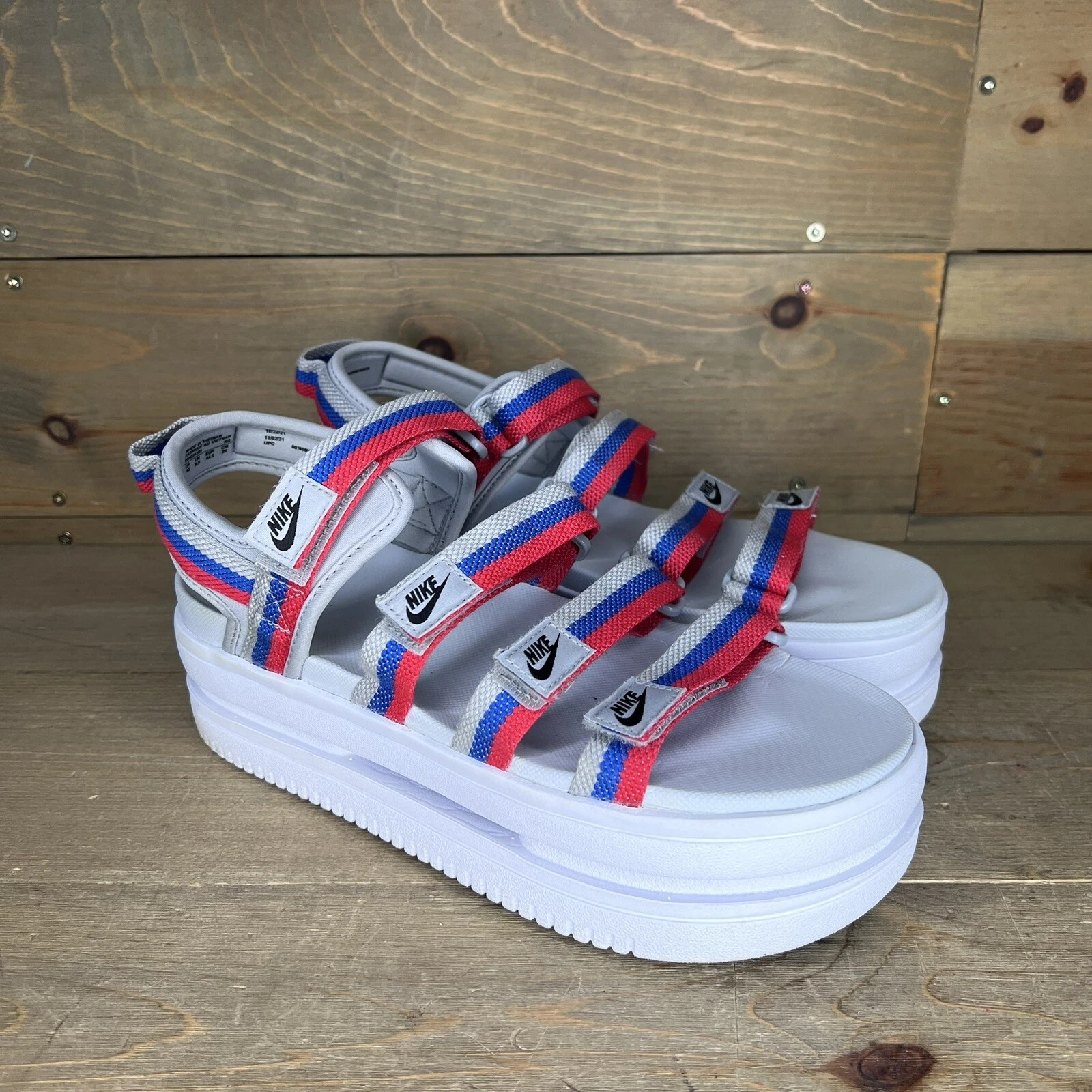 Nike Icon Classic Sandalo Platform Argento Gioco Royal DH0224 003 Donna Tg 12 US