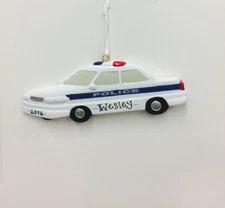 Police Car Personalized Christmas Tree Ornament