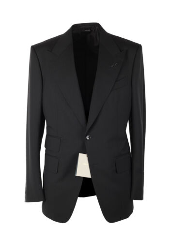 TOM FORD Windsor Signature Solid Black Suit Size 48 IT / 38R U.S. New With Tags - Picture 1 of 7