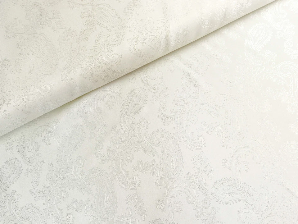 FUTTERSTOFF Stoff Futter Innenfutter Paisleymuster glanzvoll CREME EUR 8,98/m - Bild 2 von 2