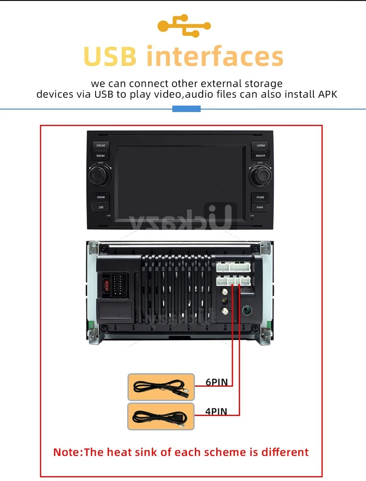 7"Autoradio 2Din Android 10 Stereo GPS Per Ford/Mondeo/Focus/Transit/C-MAX/S-Max - Immagine 3 di 4