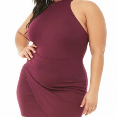 bodycon tulip dress Wholesale MOQ6 One-Shoulder Tulip Hem Bodycon Dress main image 0