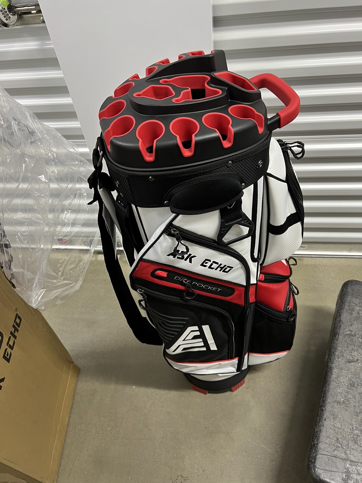 ASK ECHO TLock Golf Cart Bag with 14 Way Organizer Divider Top