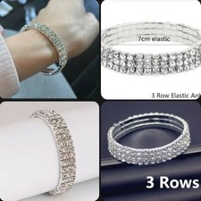 Wedding Jewelry Silver Color Rhinestone Stretch Bracelet Wedding 41-6