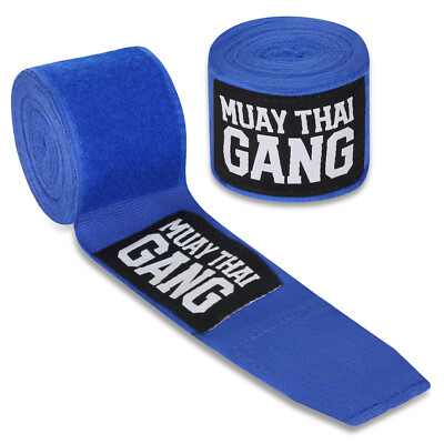 Muay Thai Gang Boxbandagen Blau 4,5 m   Handbandagen für Thaiboxen & Training