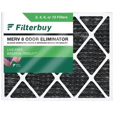 Filterbuy Allergen Odor Eliminator 14x20x1 MERV 8 Pleated AC Furnace Air Filter