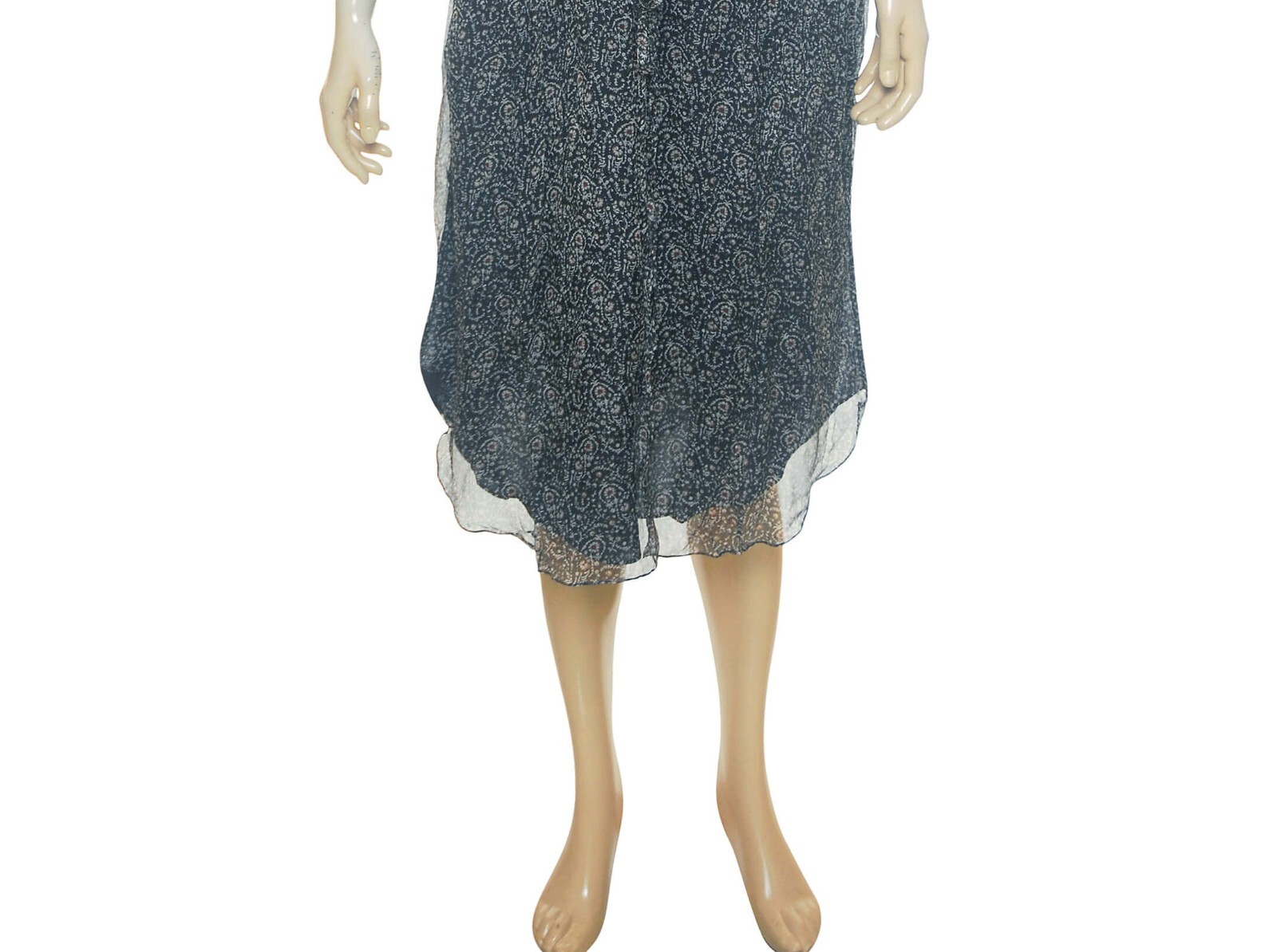 Doen Floral Printed Dress M 8 Women's Casual 3/4 Sleeve Silk Boho Midi NEW 31640 image 3