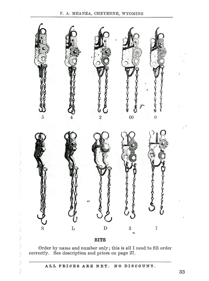 F.A. MEANA SADDLES 怀俄明州夏延 1923 年目录翻印 — 第 4/4 张图片