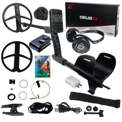 DEUS II Metal Detector with 11'' FMF Search Coil and WS6 Backphone Headphones, Re