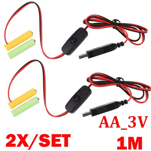 2PC AA/AAA 3V/4.5V/6V Battery Eliminator USB Power Supply Cable Replace UK - Bild 18 von 23