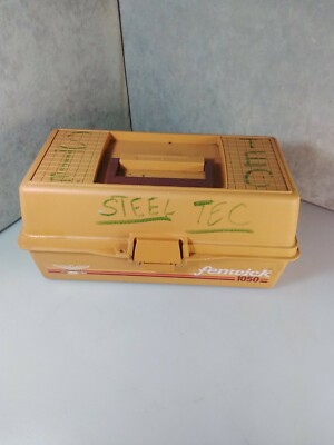 Vintage Fenwick 1050 Orange Fishing Tackle Box  13.5'' x 7'' x 6.5'' rare awesome 