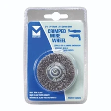 3" X 1/4 SHANK MOUNTED CRIMPED WHEEL BRUSH STEEL 182040B 6 PACK
