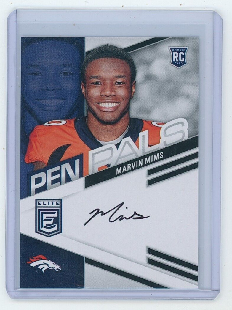 2023 Panini Elite Marvin Mims Rookie Pen Pals Autograph RC Auto