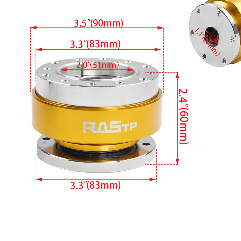 Gold Quick Release + Hub Adapter Boss For Mazda MIATA 323 626 B2200 B2000 MX5 - Изображение 3 из 4