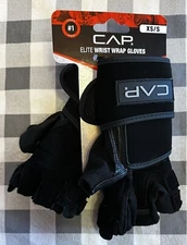 NWT - CAP Elite Wrist Wrap Gloves - Weightlifting Gloves - Black - XS/S