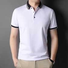 ZONBAILON Summer Solid Simple Fashion Men's Outdoor Short Sleeve Polo Shirt