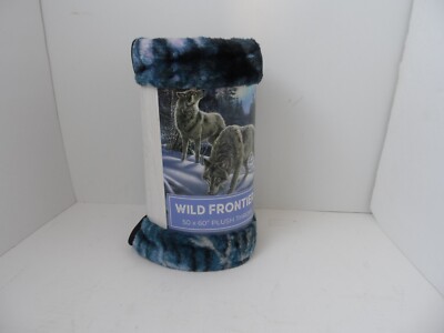 NEW - Wolf Pack Plush Blanket Throw Super Soft Wild Frontier 50''x 60''
