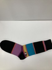Men  Socks Size 10-13, Black With Bold Stripes