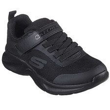 Image of Skechers Kids Trainers Dynamatic Black Adjustable Hook & Loop Boys Girl Shoes