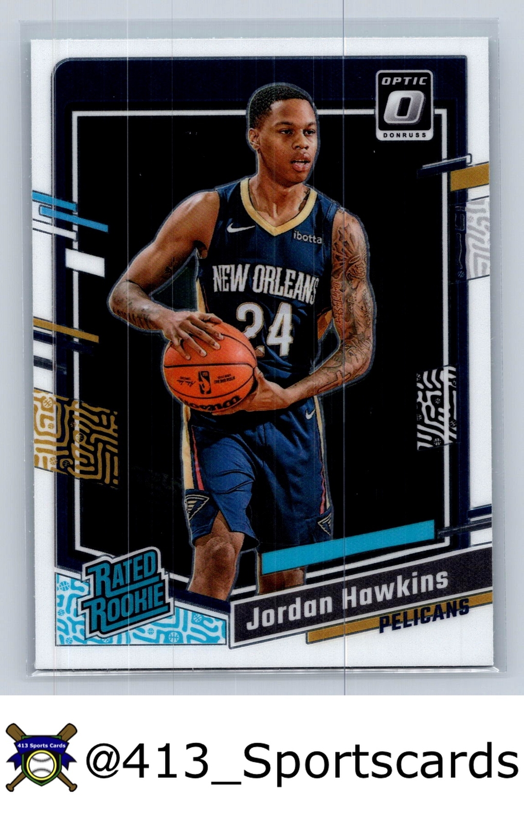 2023-24 Panini Donruss Optic Jordan Hawkins Rated Rookie RC Pelicans #238
