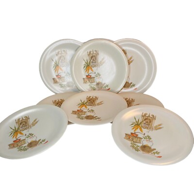 Vintage MCM Oneida 1801 Tavern Melamine Pieces Dinner Plates  Diameter