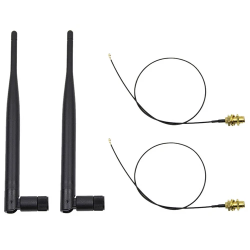 6dBi 2.4GHz 5GHz Dual Band WiFi RP-SMA Antenna + 1x 12cm U.fl IPEX Cable N;m'