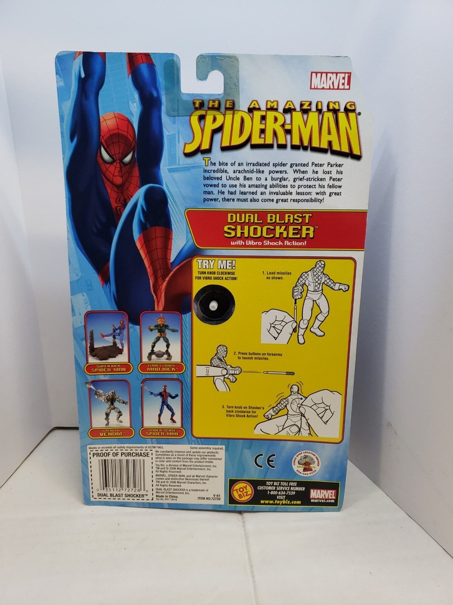 Marvel Spiderman Dual Blast Shocker Action Figure w/ Vibro Action