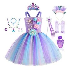 New Girls Dress Theme Birthday Party Carnival with Flower Headband Dresses 1-12Y