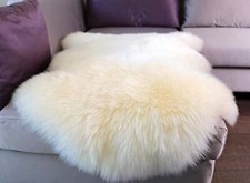 Genuine Sheepskin Rug, New Zealand Lamb Skin Fur Throw, Large Natural Sheep S...