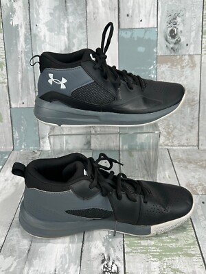 Under Armour Lockdown Running Shoes Basketball Sneakers Size 6.5Y Black/Grey