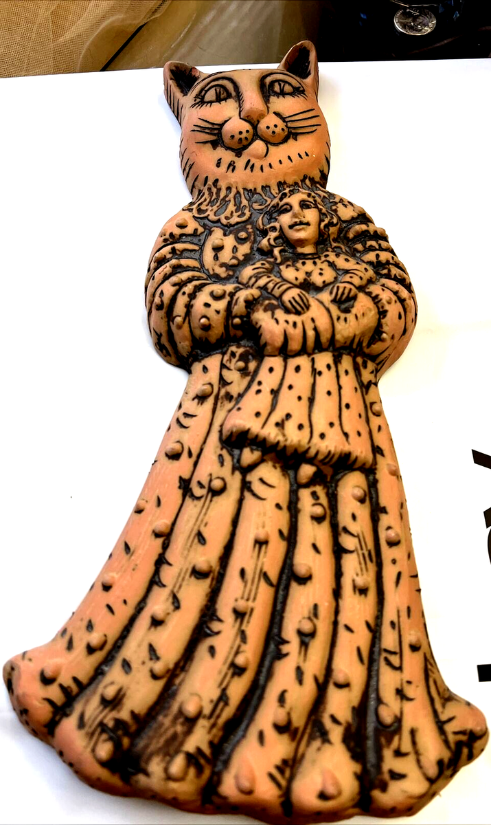 1993 Barbara Sexton Catskill Clay Terecotta Decor Grandma Cat