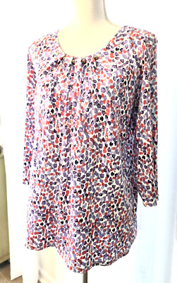Rafaella Women's Summer Top 1x Multi Color Polka Dots