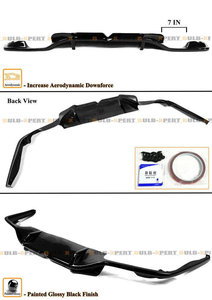 Difusor de parachoques trasero negro brillante estilo K para 13-16 Scion FR-S y 13-21 Subaru BRZ Foto 3 de 4